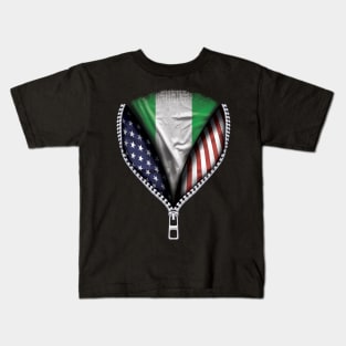 Nigerian Flag  Nigeria Flag American Flag Zip Down - Gift for Nigerian From Nigeria Kids T-Shirt